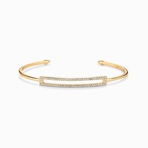 Pave Rectangle Cuff Gold